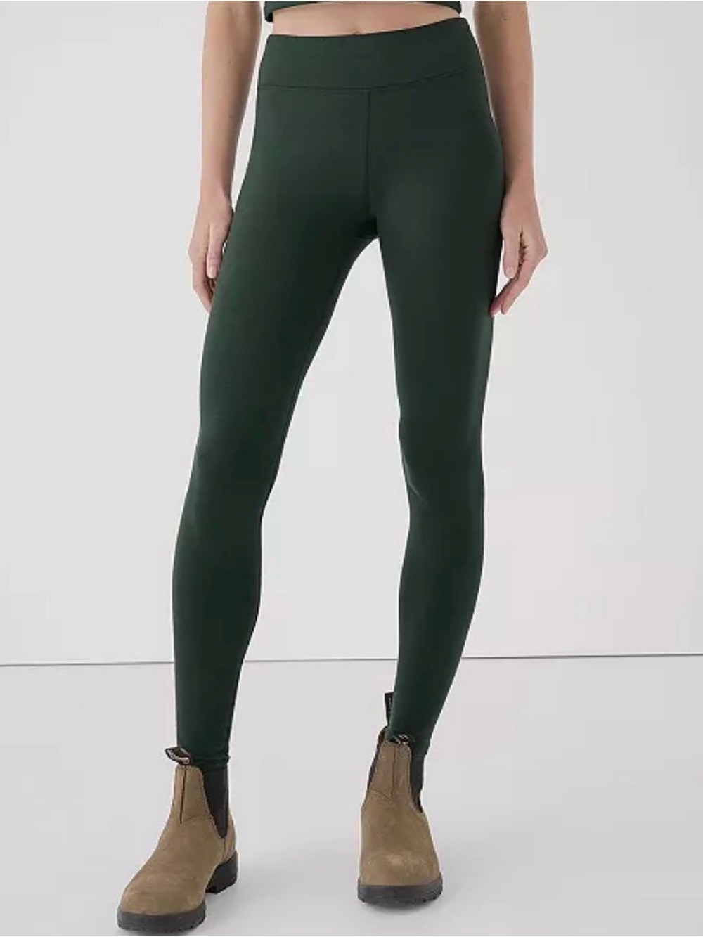Pact Dark Green On-the-Go Organic Cotton Leggings